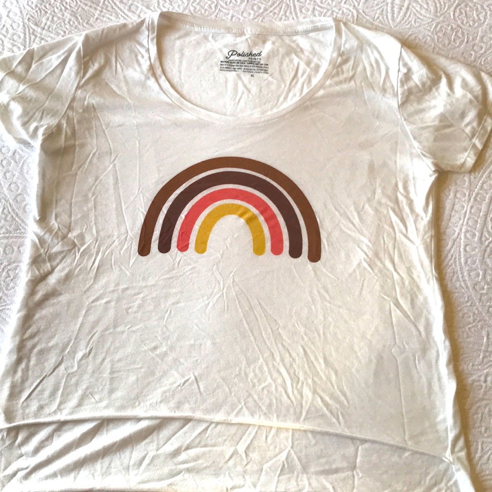Never worn polished prints rainbow tee XL